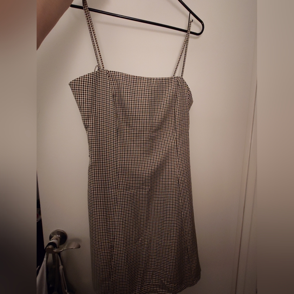 RIHOAS Black and White Checkered Mini Dress